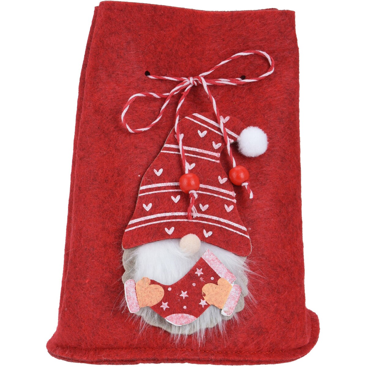 Worek świąteczny ze skrzatem, 12 x 14,5 cm