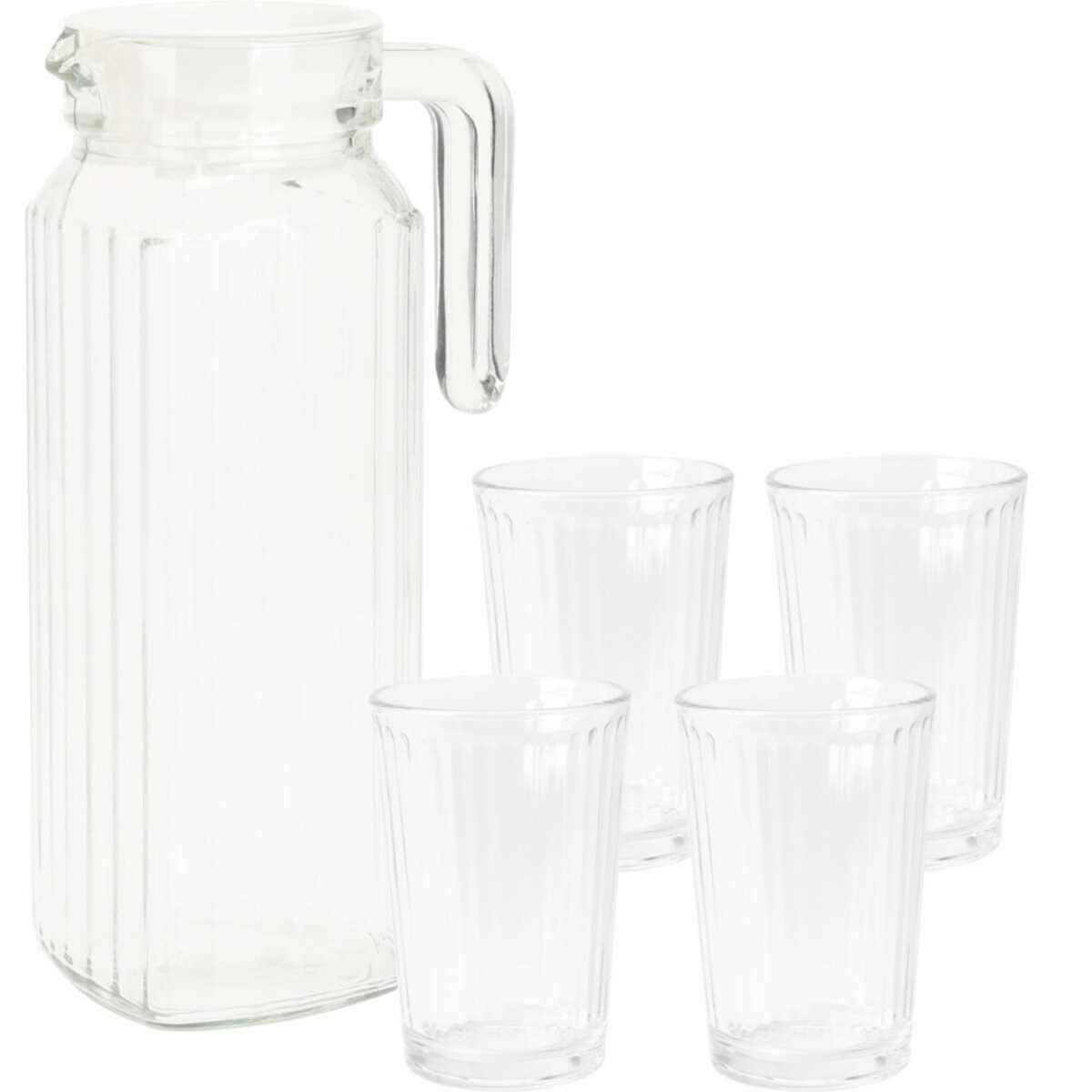 Zestaw dzbanek i 4 szklanki, 1,1 l + 200 ml