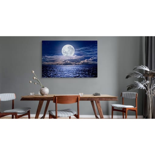 Obraz Na Płótnie Księżyc w Pełni nad Morzem 100x70cm