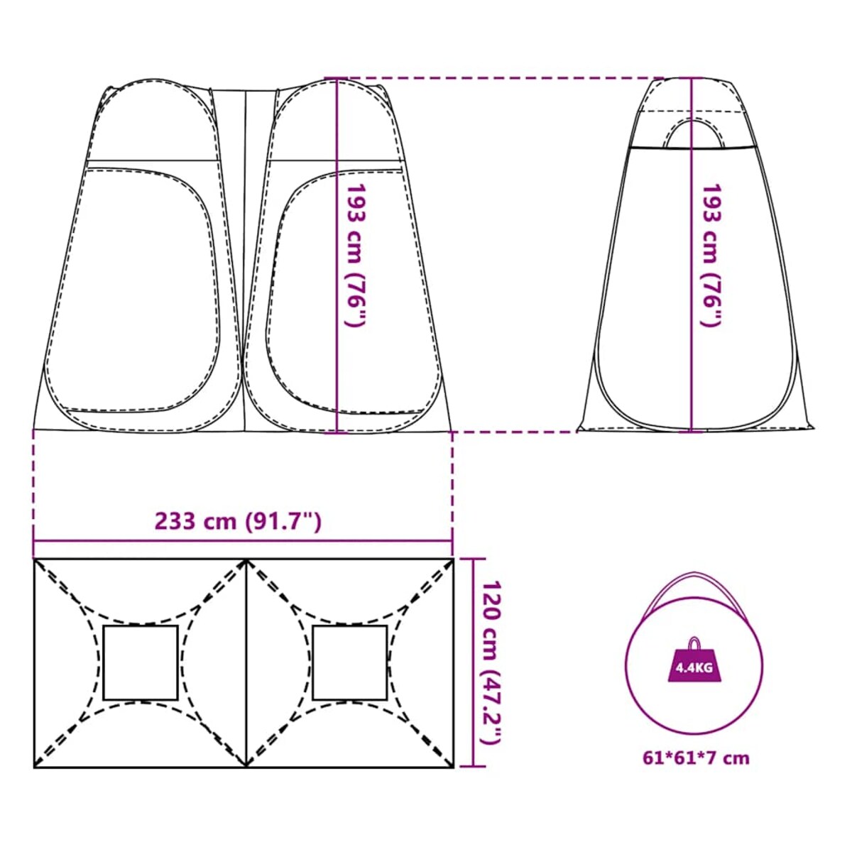 vidaXL Namiot plażowy typu pop-up, zielony, wodoszczelny