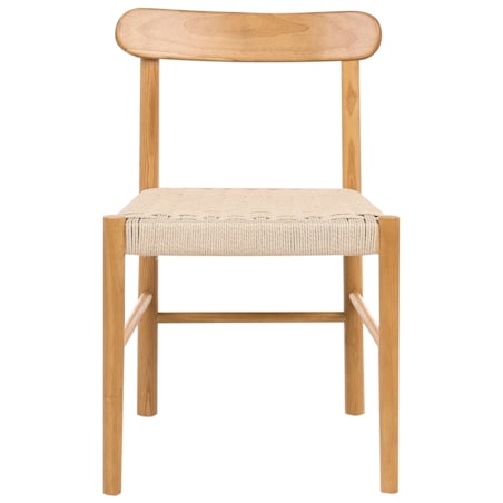 Zestaw 2 krzeseł do jadalni EAGAN Drewno Brązowy/ beżowy