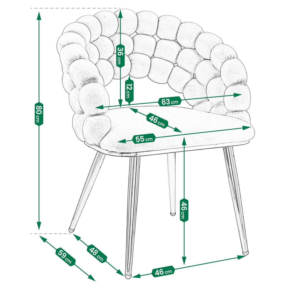 Krzesło welurowe tapicerowane BELLA różowe