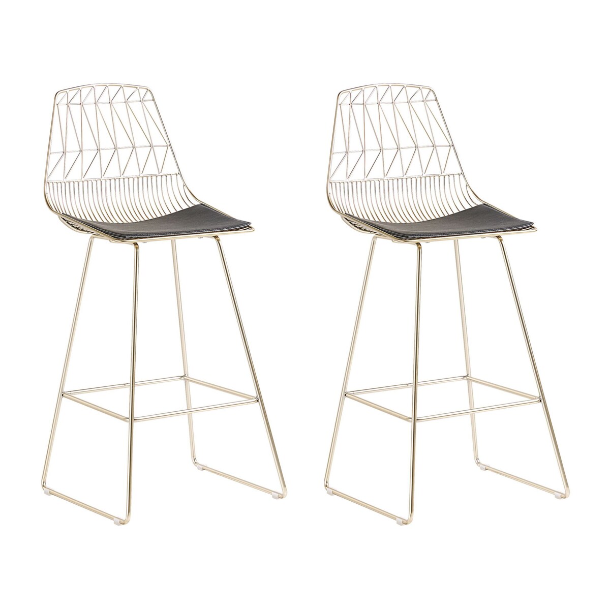 Zestaw 2 krzeseł barowych metalowy złoty PRESTON