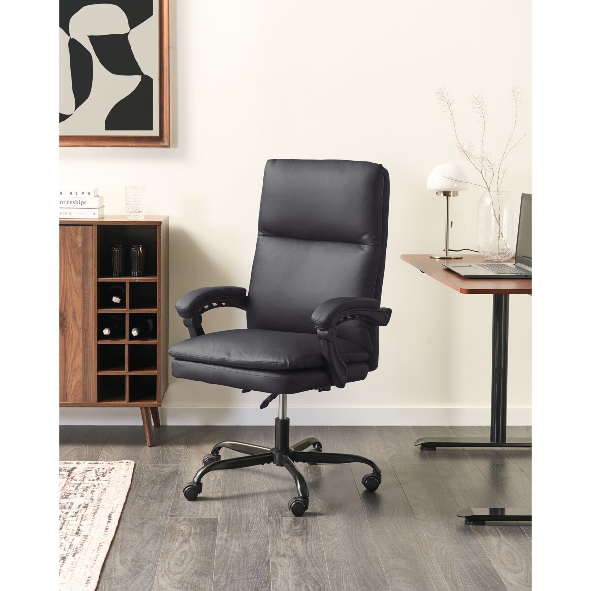 Fotel biurowy SERENE Ekoskóra Czarny