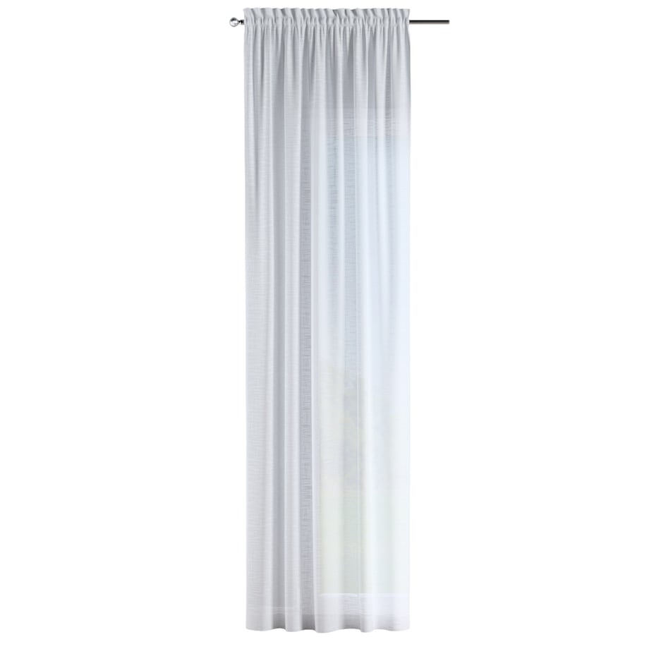 Zasłona na kanale z grzywką 1 szt. 130x245 prześwitujący biały