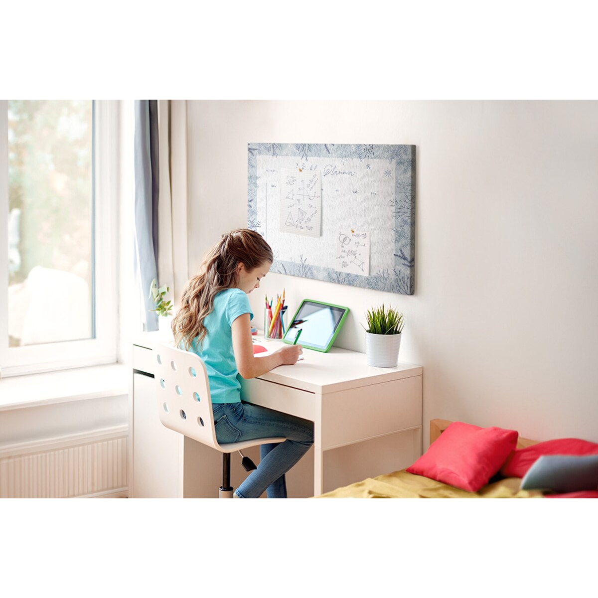 Tablica korkowa Planer tygodniowy 100x70cm - drewniane pinezki