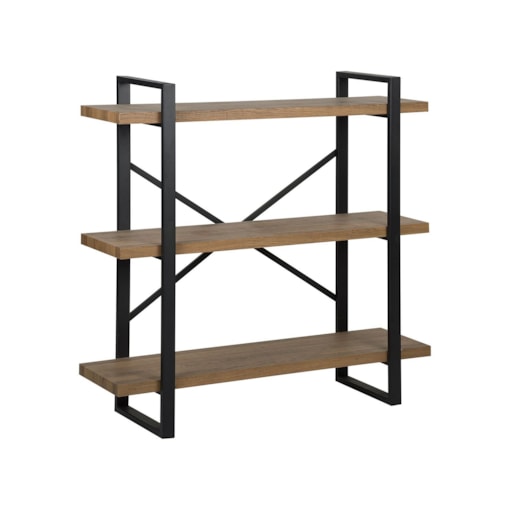 Regał 3 półki ciemne drewno TIMBER