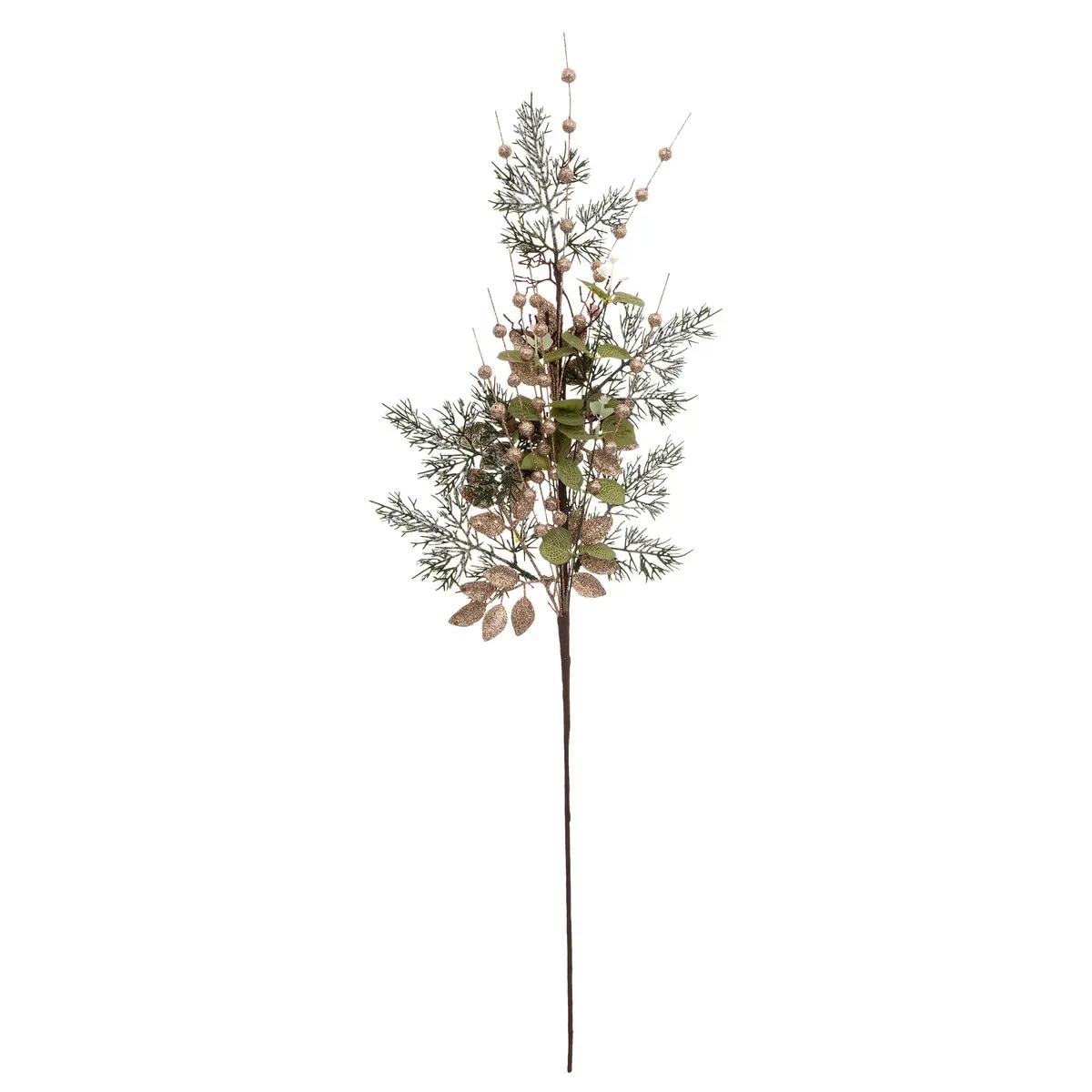 Gałązka do stroika świątecznego, 75 cm, tworzywo sztuczne, ośnieżone gałązki