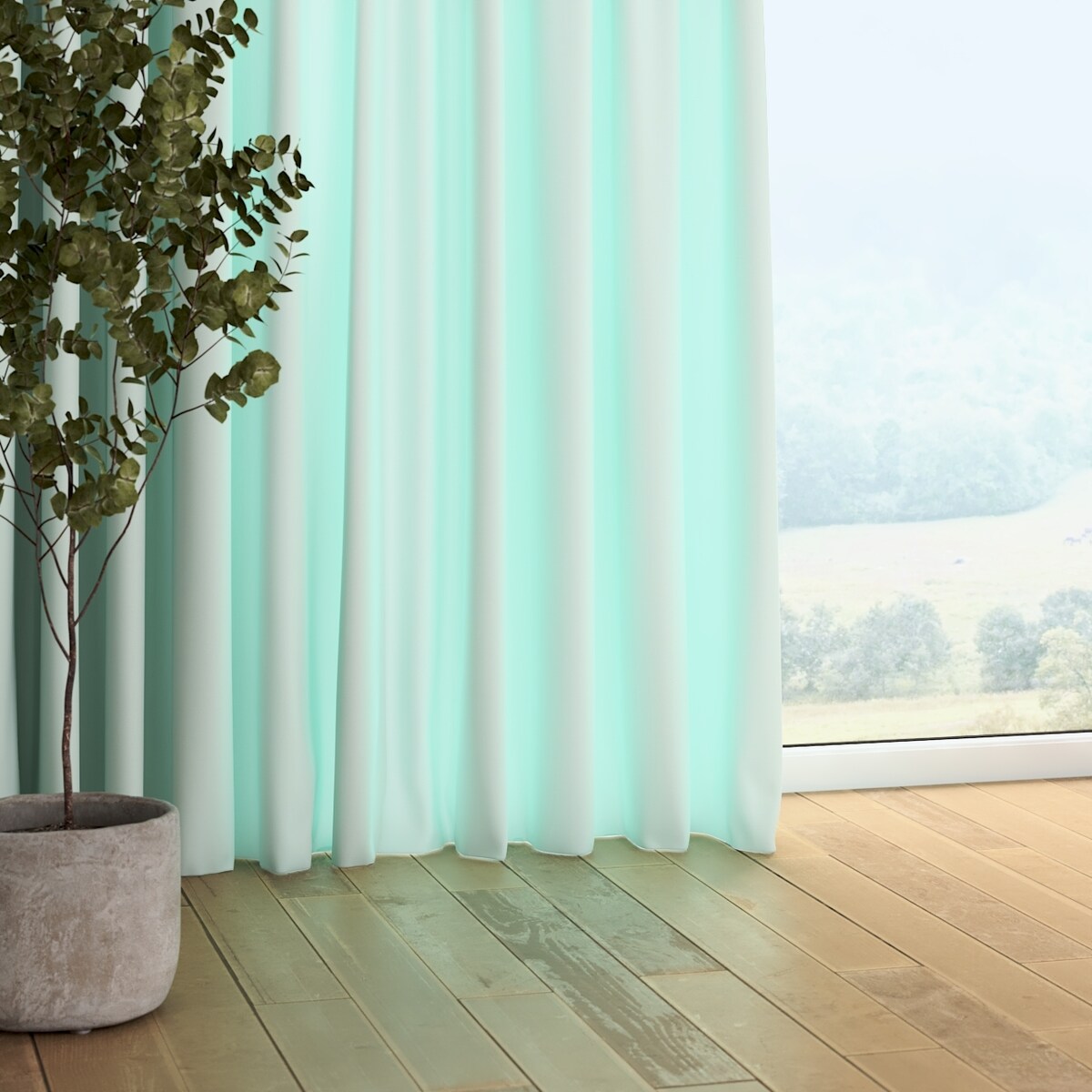 Zasłona na taśmie marszczącej 1 szt. 130x260 pastelowy błękit