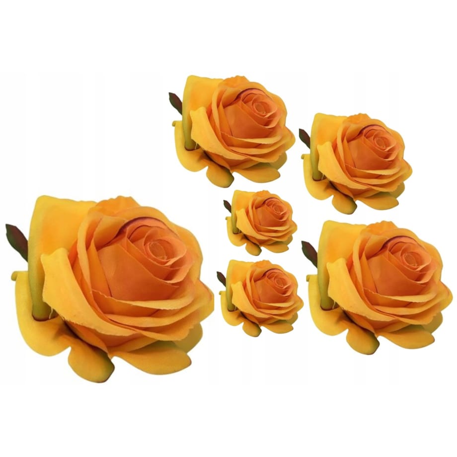 6x SZTUCZNE KWIATY RÓŻA pomarańczowa do bukiet stroik wiązanka wieniec grób
