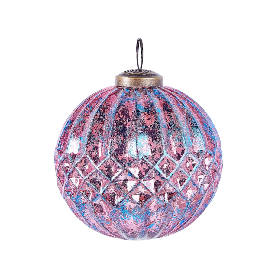 Zestaw 6 bombek szklanych różowy ASTRAL