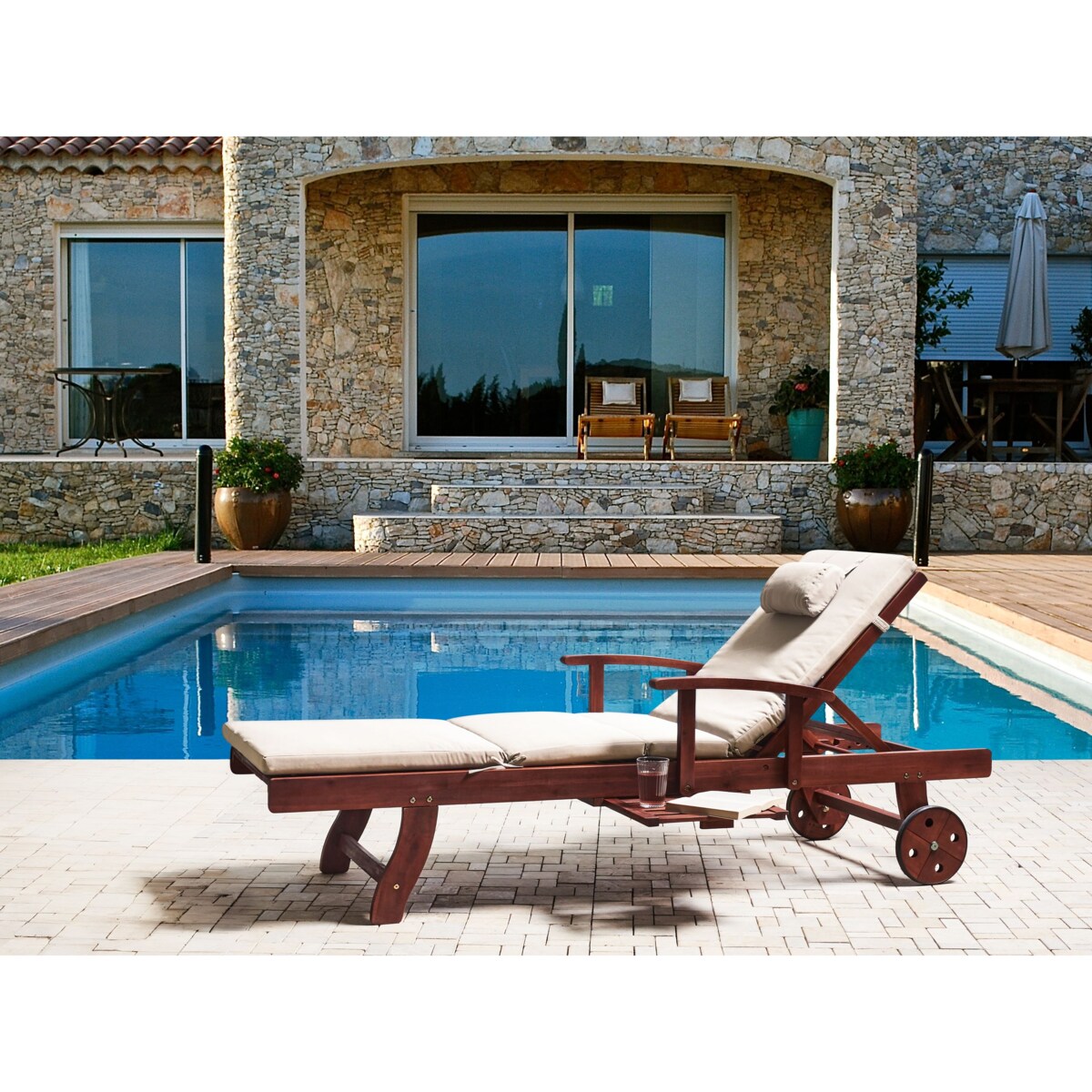 Poduszka na krzesło ogrodowe TOSCANA/JAVA/AMANTEA PREMIUM 188 x 59 cm Beżowoszary