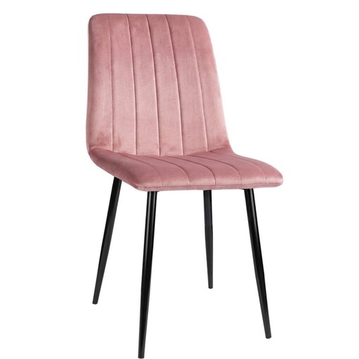 Krzesło welurowe pikowane tapicerowane metalowe nogi do jadalni salonu loft