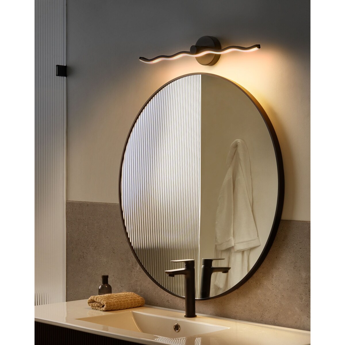 Kinkiet LED obrazowy/łazienkowy AILETTE Metal Czarny