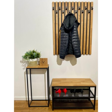 Szafka na buty loftowa dębowe siedzisko 80cm