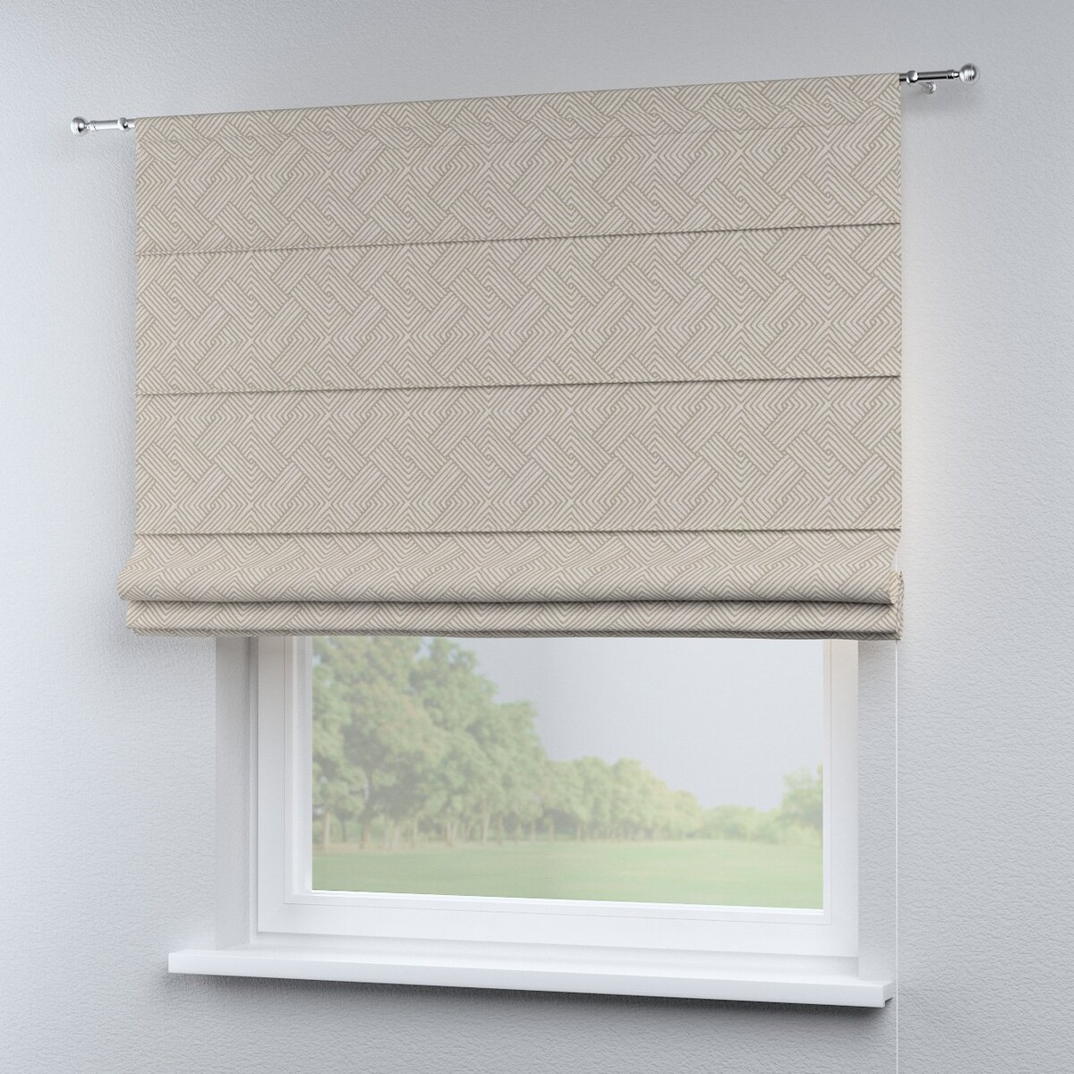Roleta rzymska Torino, beżowo-kremowe geometryczne wzory, Sunny