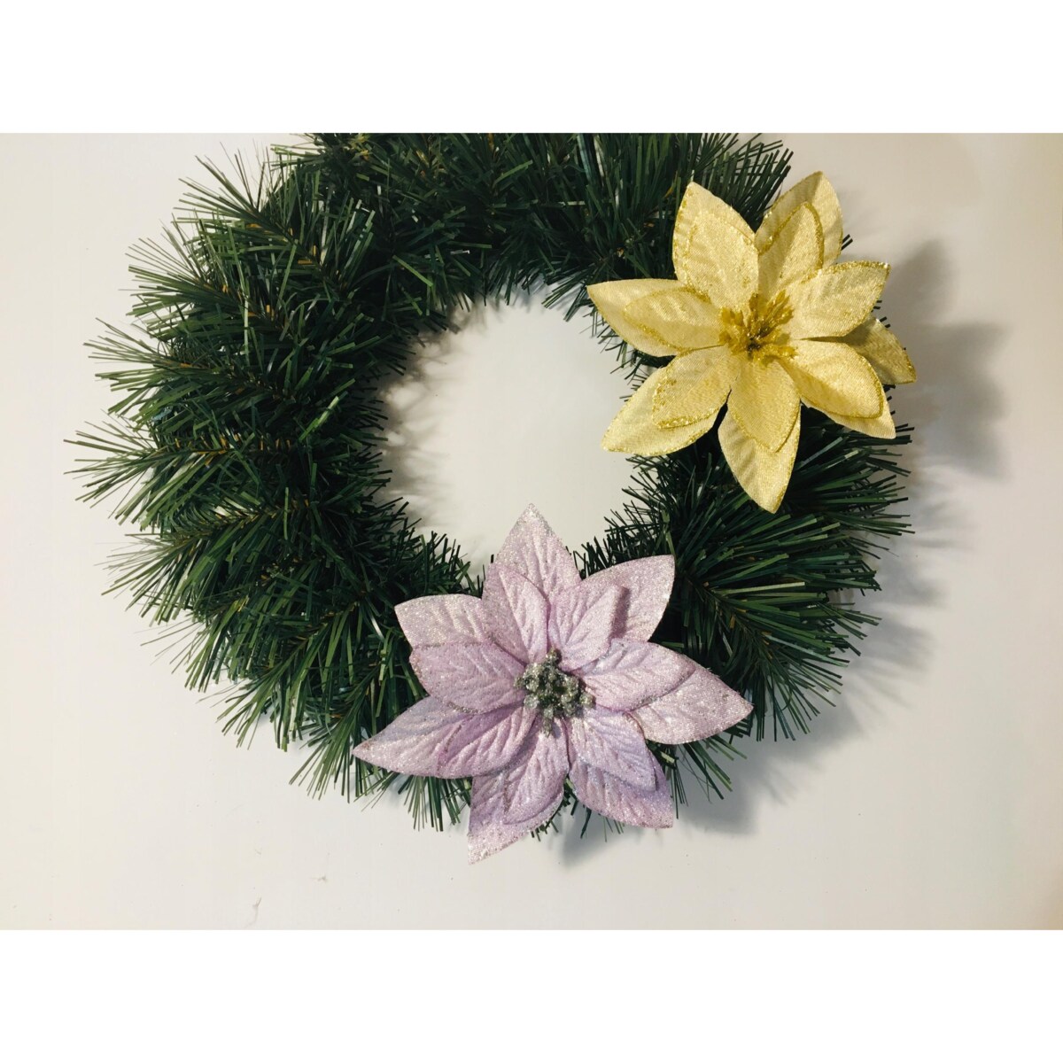 GWIAZDA betlejemska 12szt ZŁOTA i FIOLET do dekoracji stroik zestaw kwiaty