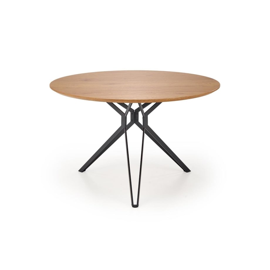 STÓŁ OKRĄGŁY Class 120x76 cm DĄB ZŁOTY czarna stal