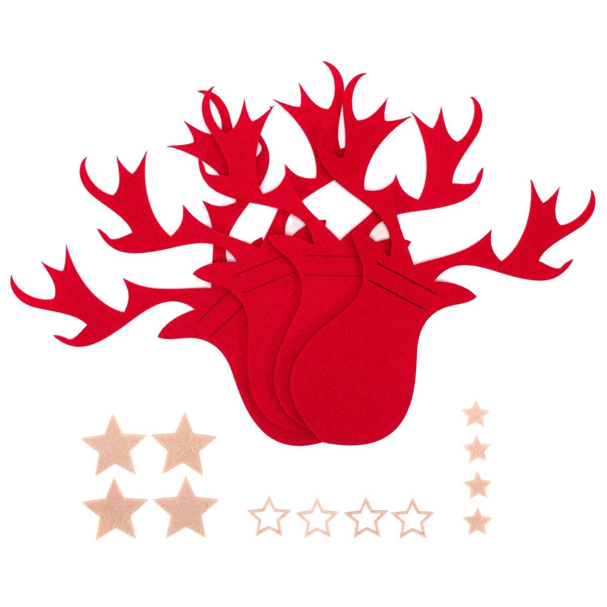 Pokrowiec na sztućce Świateczny 6 szt Renifer Czerwony