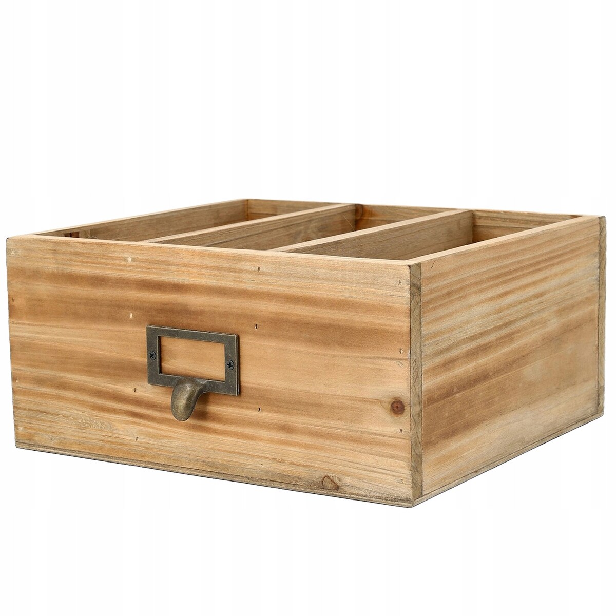 PUDEŁKO DREWNIANE ORGANIZER NA BIURKO KOSMETYKI PRZYBORY AKCESORIA 26x24cm