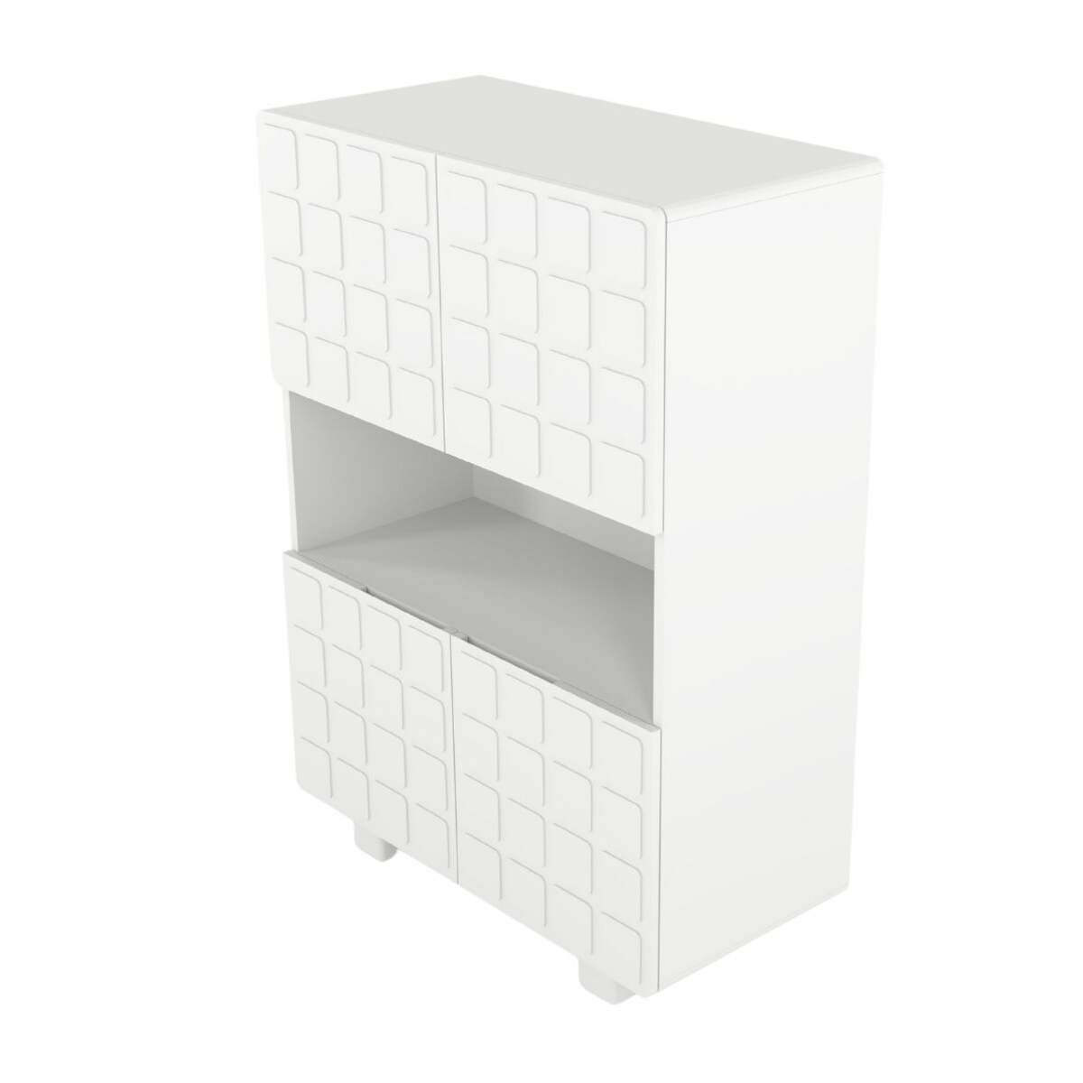 Nowoczesna komoda z frontami 3D Skandica CUBO HIGH / kolor biały / szer. 85 cm
