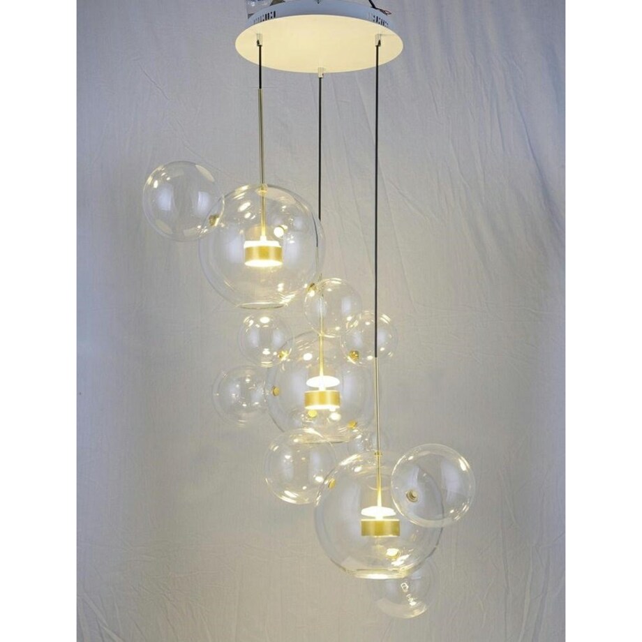 Wisząca lampa ledowa Capri 42W 3000K balls przezroczysta złota