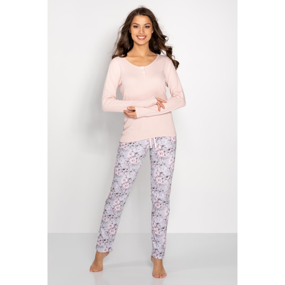 Piżama Margarita Pink-Grey, S