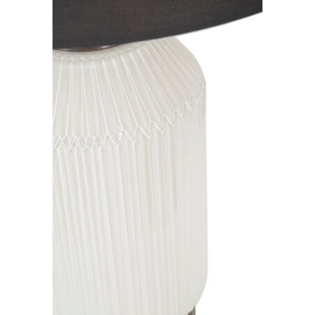 Lampa stołowa Brighty, kolor biały i szary, szkło i żelazo, 37,5 x 37,5 x 65 cm, 1 x E27, styl nowoczesny, do salonu i sypialni, Mauro Ferretti