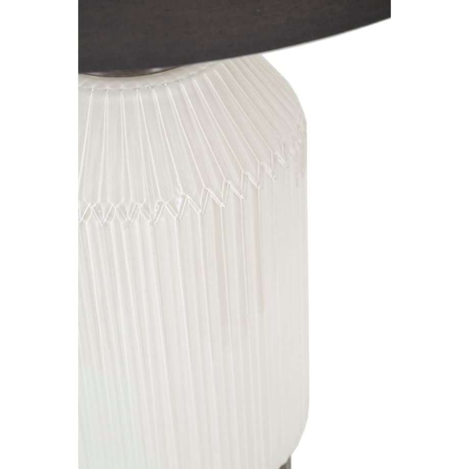 Lampa stołowa Brighty, kolor biały i szary, szkło i żelazo, 37,5 x 37,5 x 65 cm, 1 x E27, styl nowoczesny, do salonu i sypialni, Mauro Ferretti