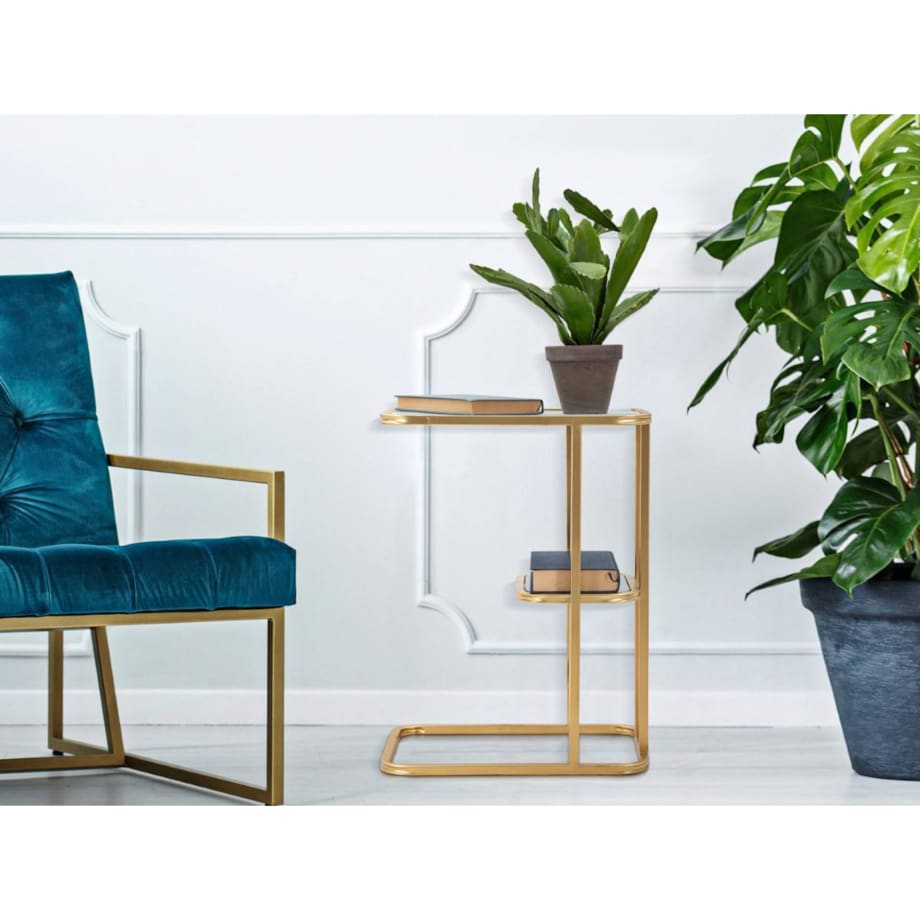 Dwupoziomowy stolik boczny, wys. 60 cm