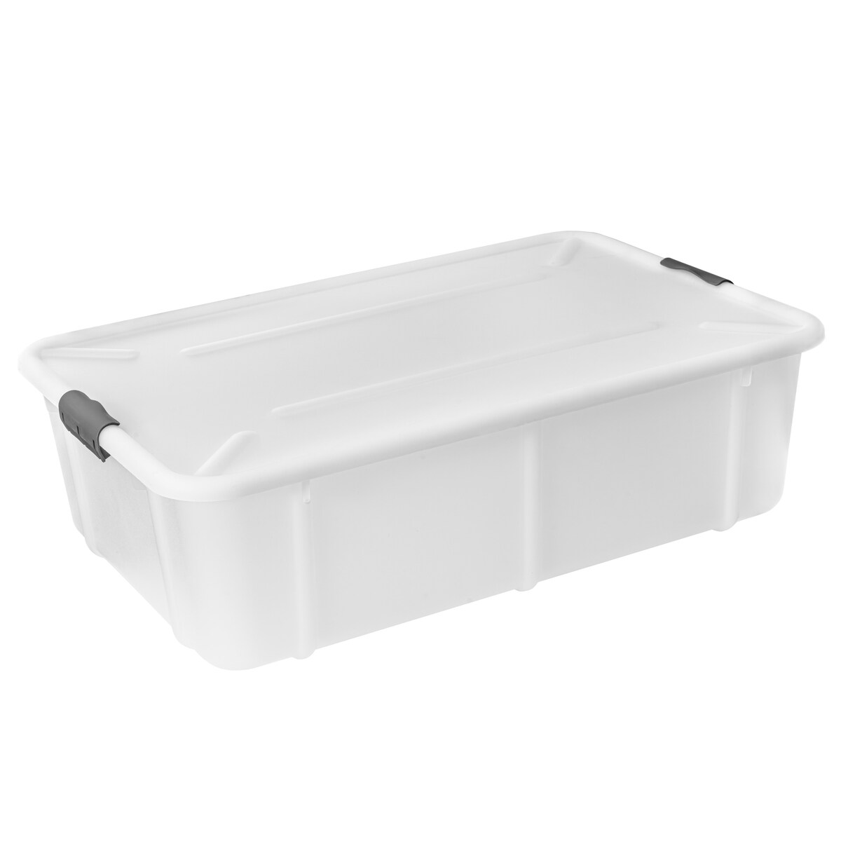 Pojemnik Plastikowy Pudełko 29 L Plastikowe Zamykany Z Pokrywką Pudło Box Do Przechowywania Na Zabawki Dokumenty Ubrania Mleczny