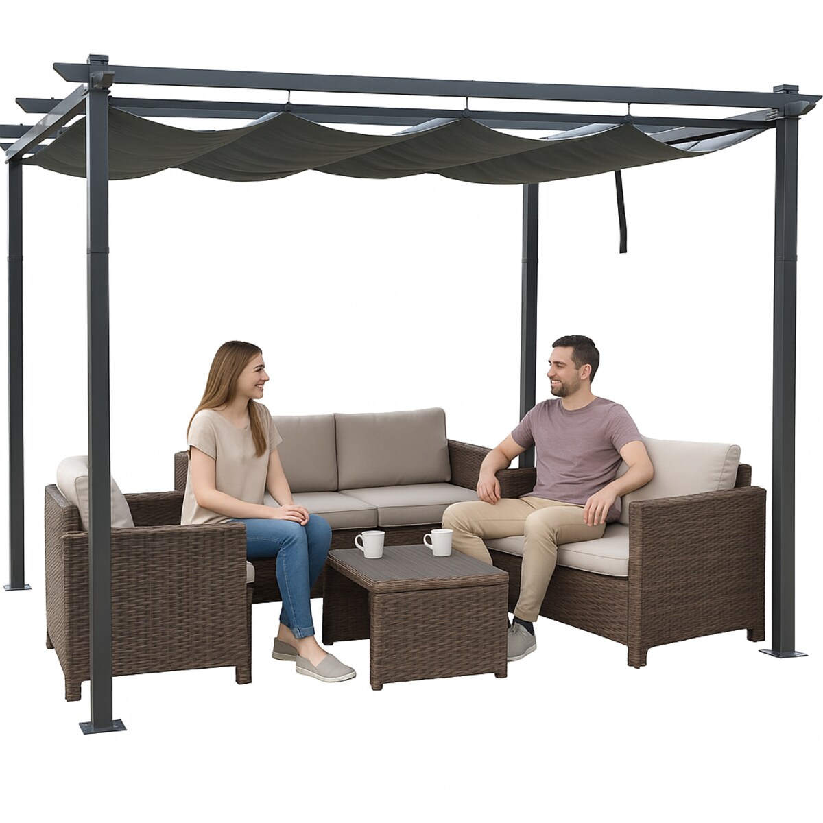 Pergola Tarasowa Altana Z Zadaszeniem Pawilon 3X4M Ogród