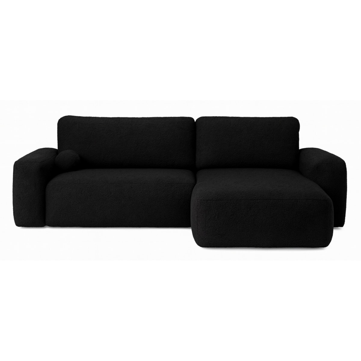 Narożnik Prawy ILO z funkcją spania i pojemnikiem na pościel, czarny