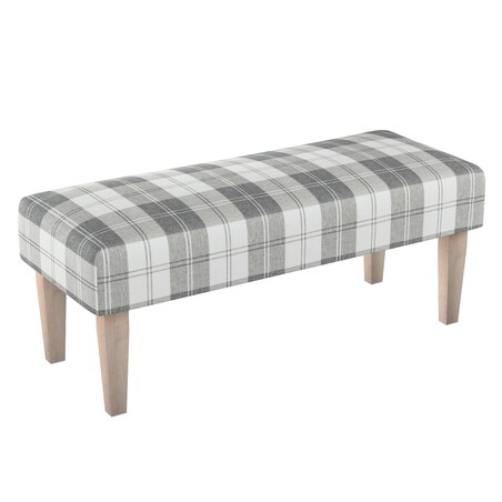 Ławka, krata szaro-biała, 100 x 40 x 40 cm, Edinburgh