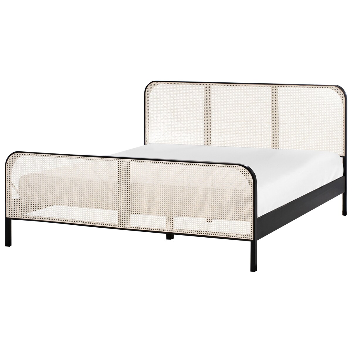 Łóżko Drewno sosnowe GONFARON 180 x 200 cm Czarny