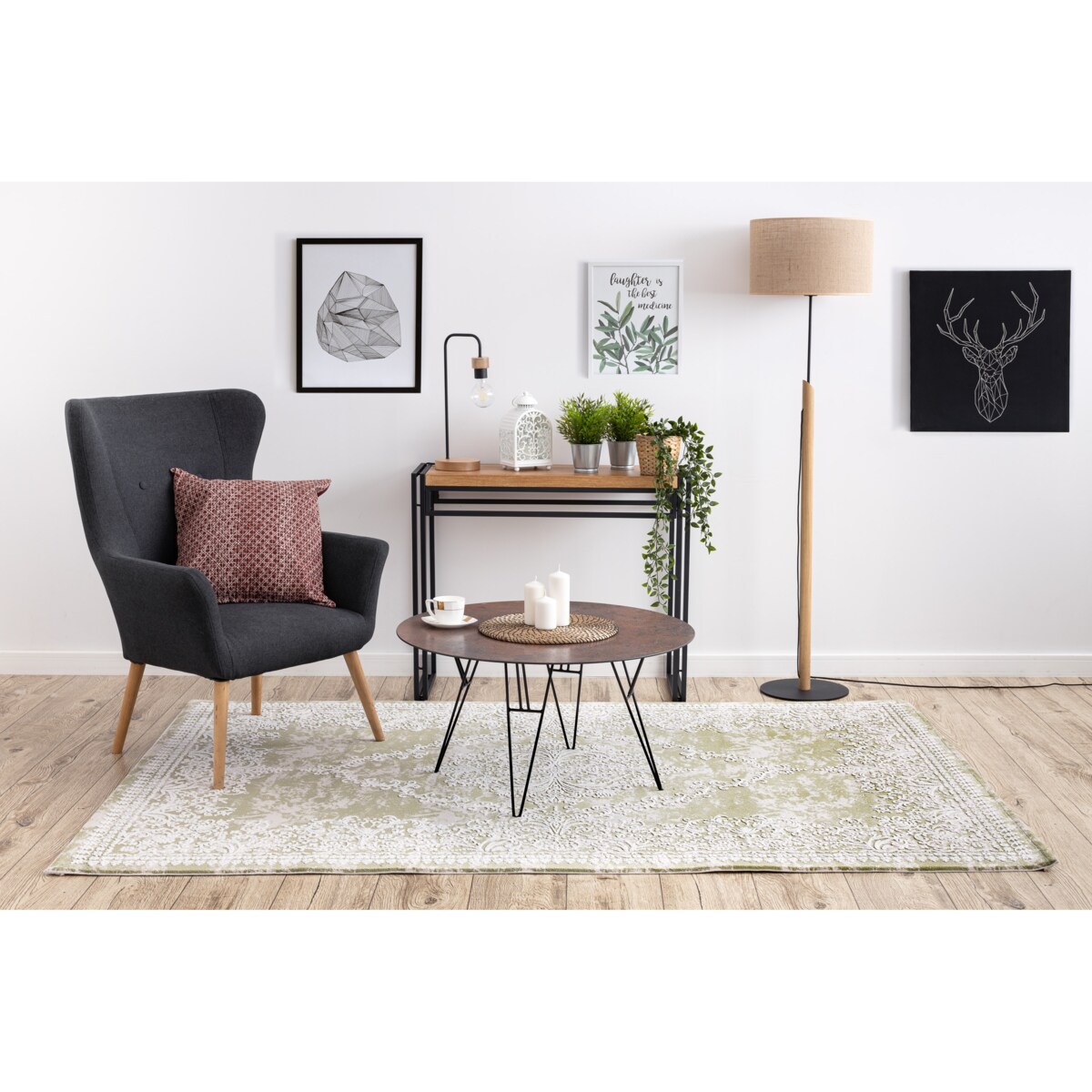 Dywan AKRYL DIZAYN 143 zielony / kość 160x230 cm