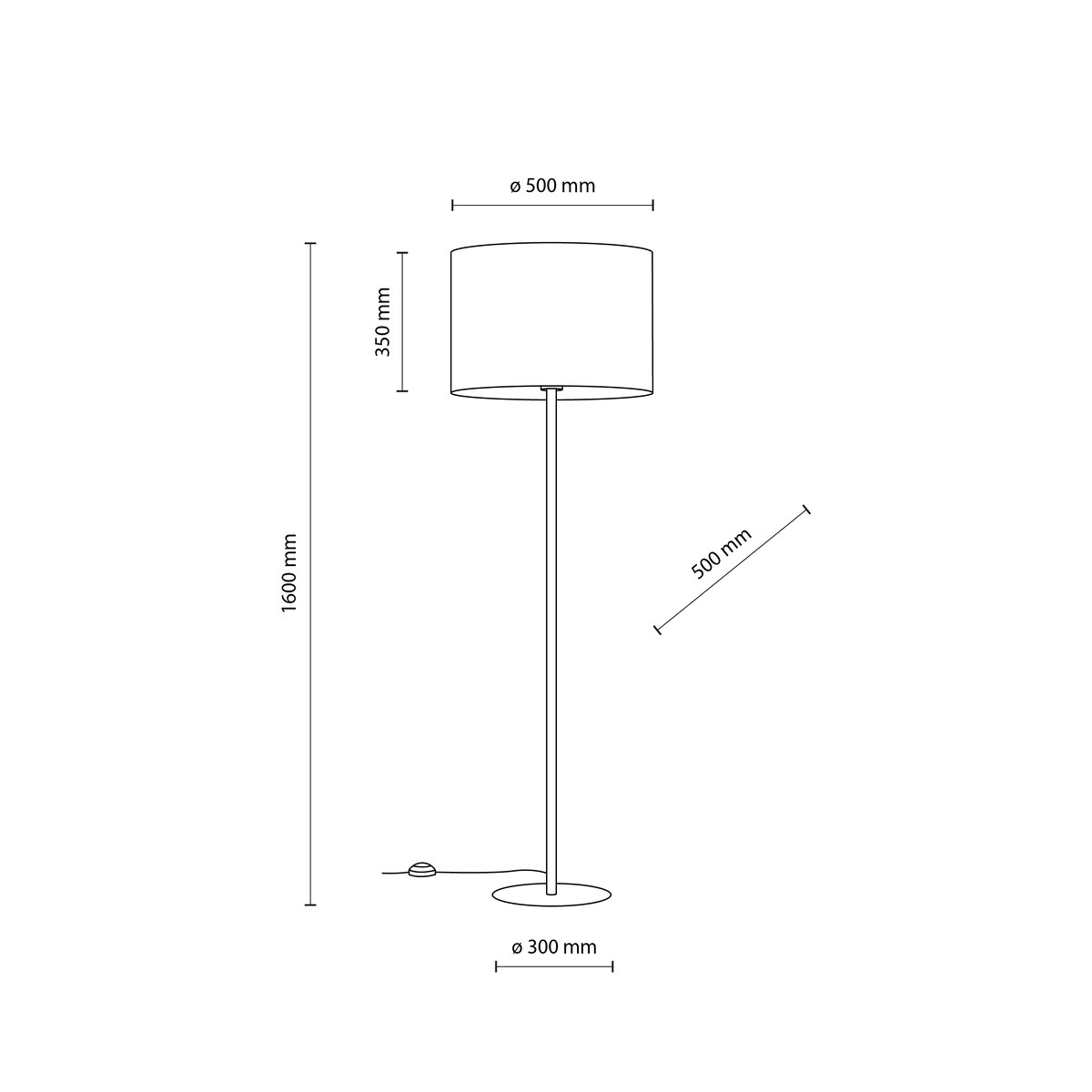 Lampa podłogowa TK Lighting UMBERTO WHITE GOLD 16033 biała złota E27 155 cm