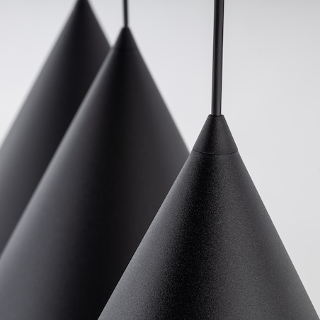 Czarna Lampa Wisząca Na Listwie Stożki Metalowe Tk Lighting Cono L