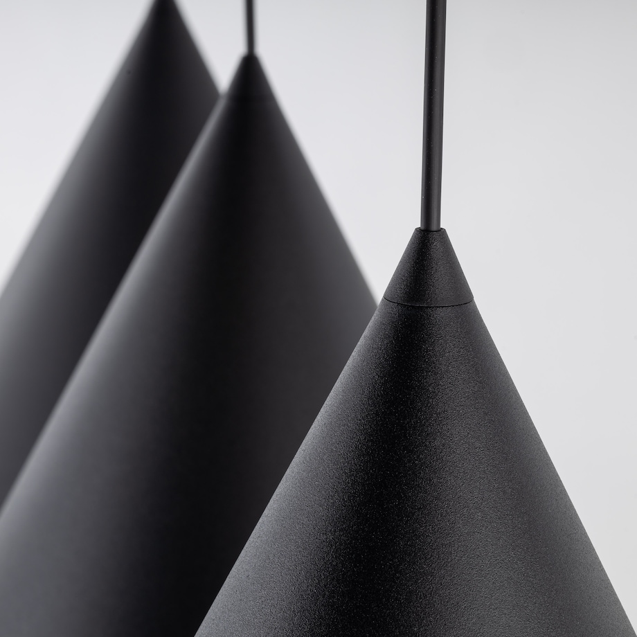 Czarna Lampa Wisząca Na Listwie Stożki Metalowe Tk Lighting Cono L