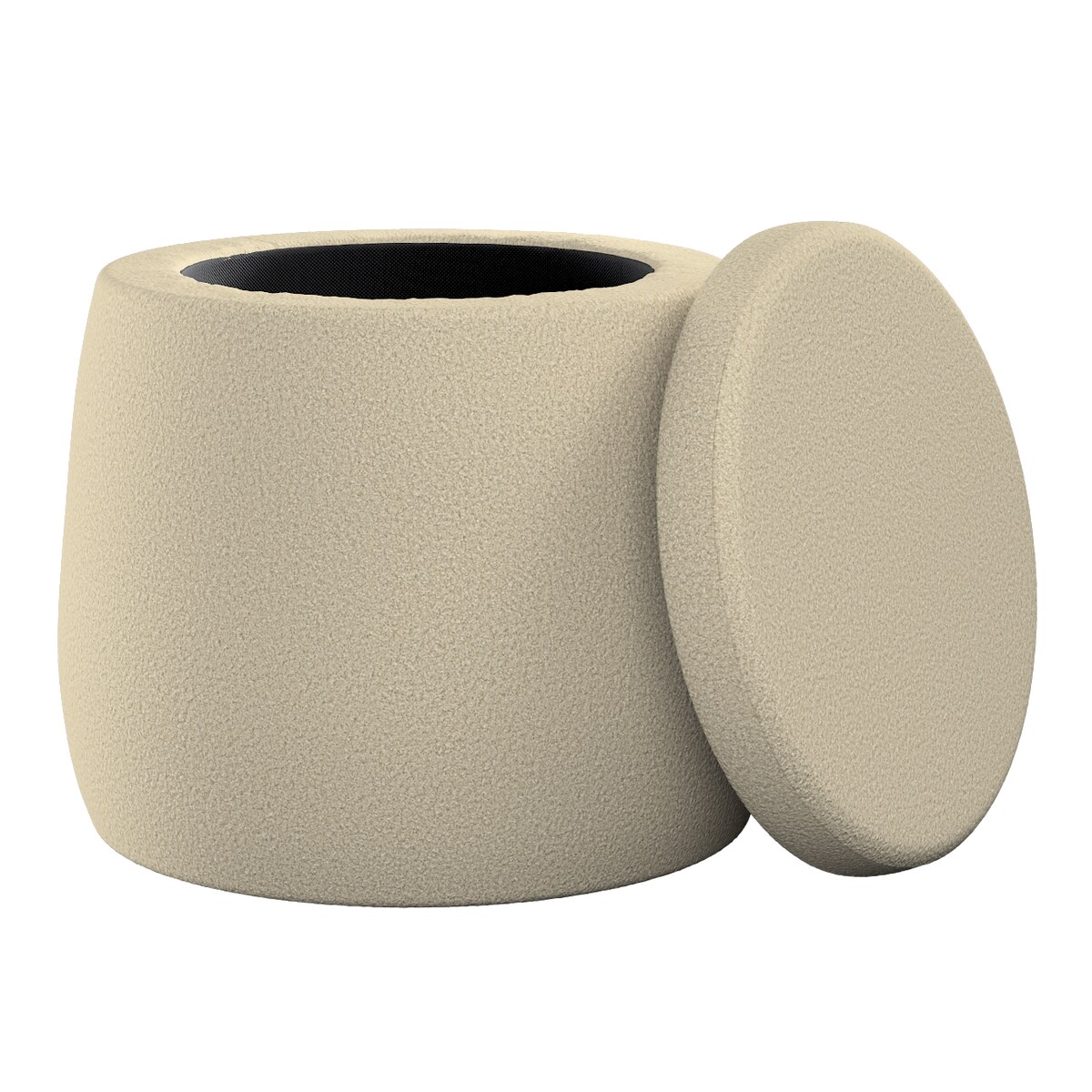 Puf Candy Jar, jasny beż, ø40, wys. 40 cm, Boucle