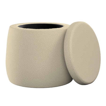 Puf Candy Jar, jasny beż, ø40, wys. 40 cm, Boucle