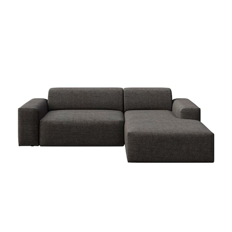 Villet Sofa narożna prawa z funkcją spania i pojemnikiem antracytowa