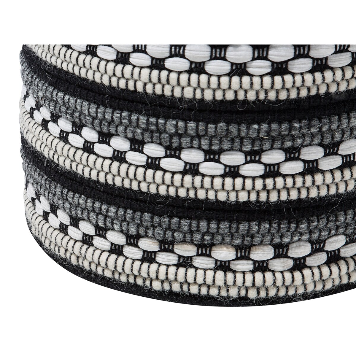 Puf ⌀ 41 cm czarno-biały GUNTUR