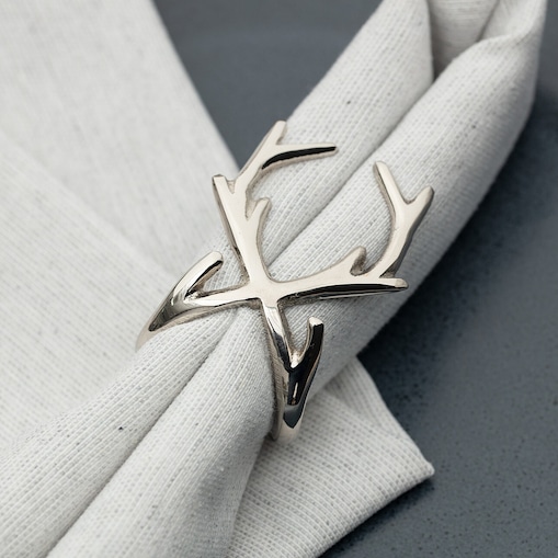 Obrączka na serwetkę Reindeer Charm boże narodzenie, święta, świąteczne, srebrny, 5 x 5 x 7 cm