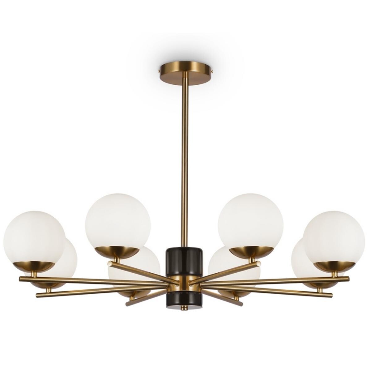 Żyrandol do salonu Marble MOD187PL-08BS Maytoni kuliste klosze mosiądz