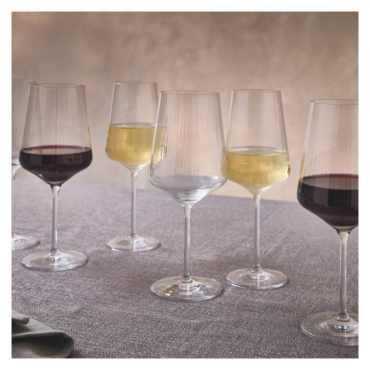 Ritzenhoff Zestaw 12 szt. Kryształowych Ryflowanych Kieliszków do Białego Czerwonego Wina Sonnenschliff