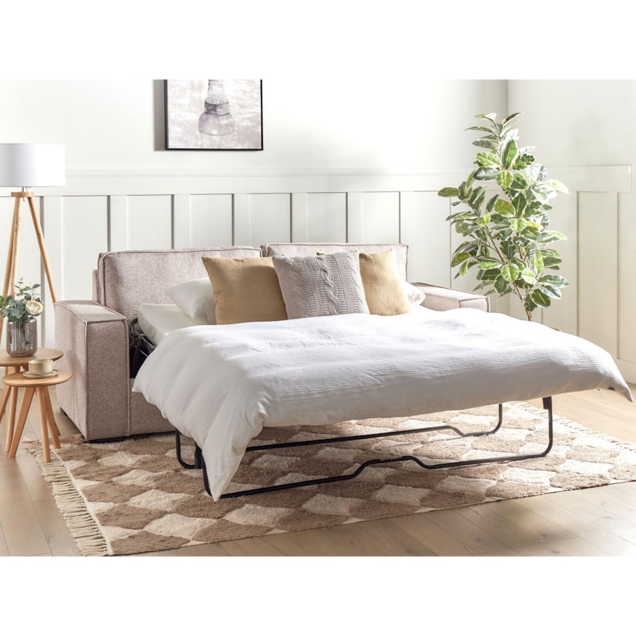 Sofa rozkładana jasnobrązowa VUOKATTI