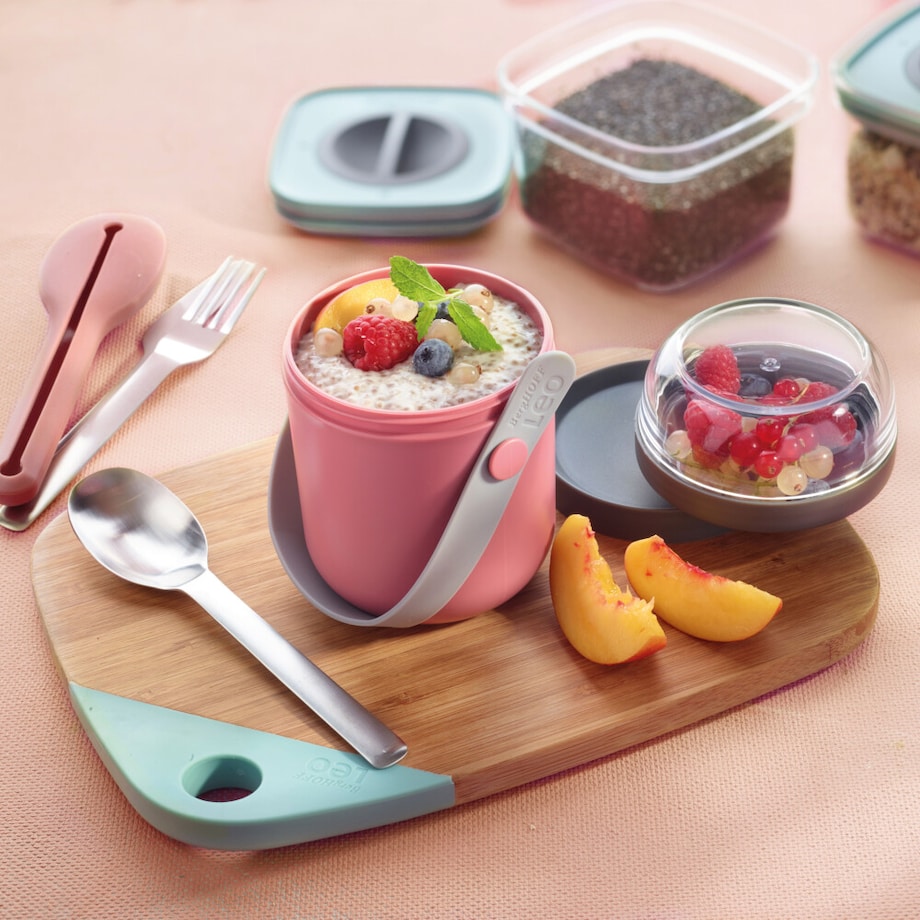 Zestaw sztućców podróżnych ze stali nierdzewnej 4-el., różowy BergHOFF