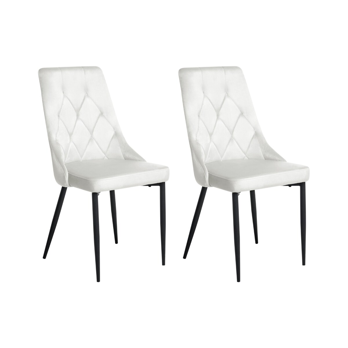 Zestaw 2 krzeseł do jadalni AVENIR Welur Złamana biel