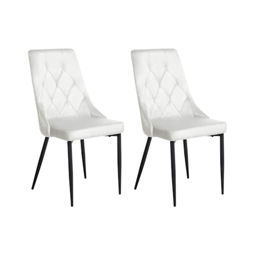 Zestaw 2 krzeseł do jadalni AVENIR Welur Złamana biel